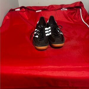 adidas Black Sneakers with White Stripes and Gum Sole